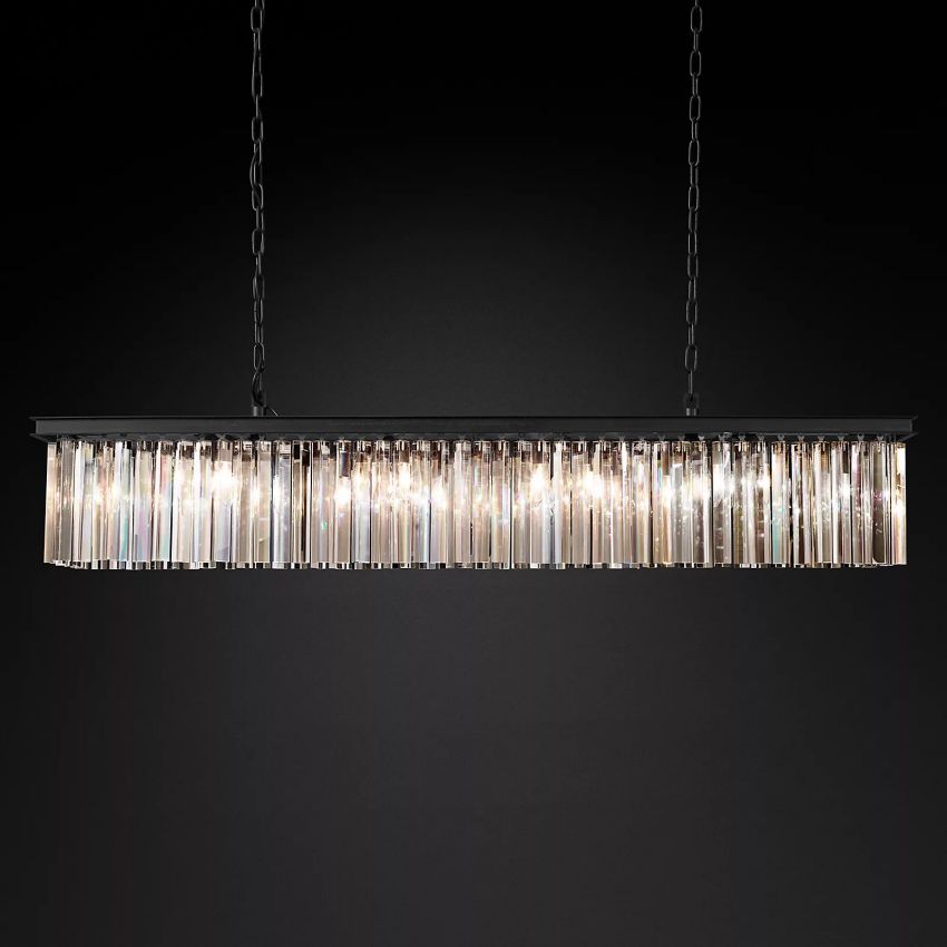 Rhys Beveled Prism Linear Chandelier 60"