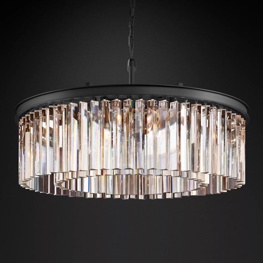 Rhys Beveled Prism Round Chandelier 32"
