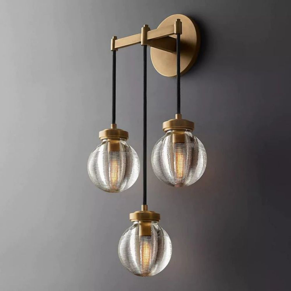 Pearl Carved Inciso Triple Wall Sconce