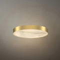 Excelis Modern Alabaster Disc Ceiling Light – Solid Brass Frame Warm Ambient Glow