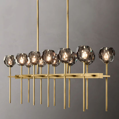 Boule De Radiant Crystal Double Linear Chandelier 60"