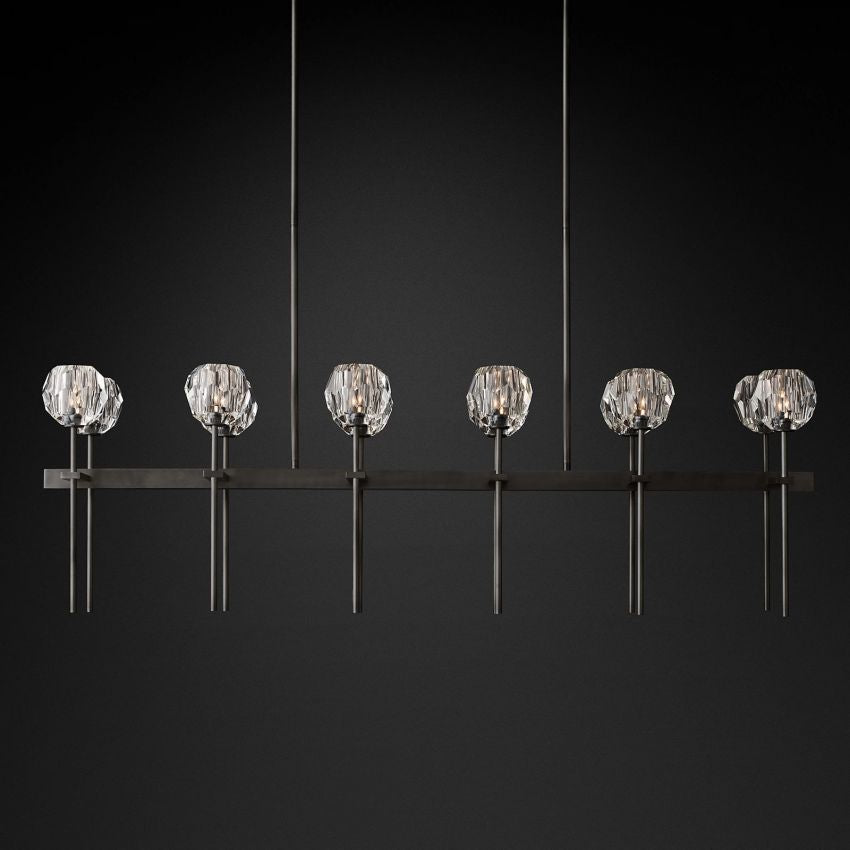 Boule De Radiant Crystal Double Linear Chandelier 60"