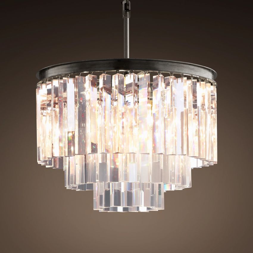 Odeon Deco Prism Round Chandelier 20"