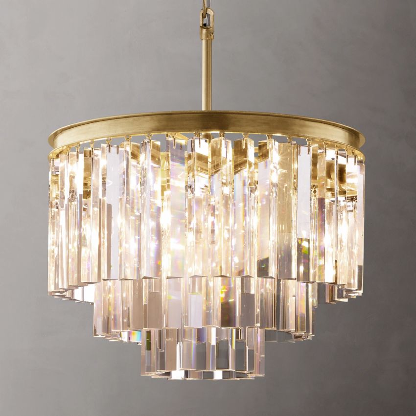 Odeon Deco Prism Round Chandelier 20"