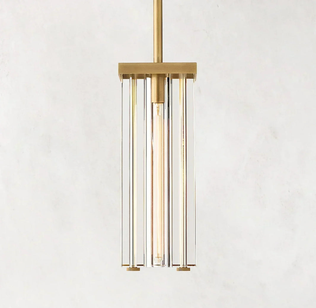 Savile Crystal Block Square Pendant Light