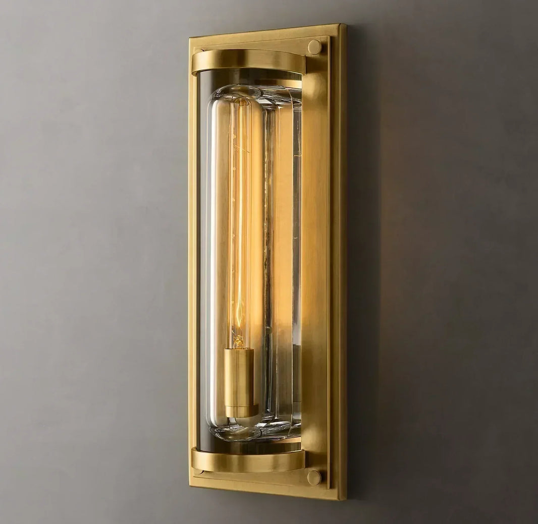 Savile Crystal Block Grand Round Wall Sconce