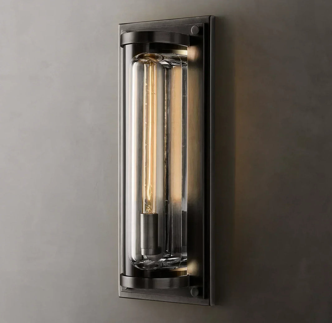 Savile Crystal Block Grand Round Wall Sconce