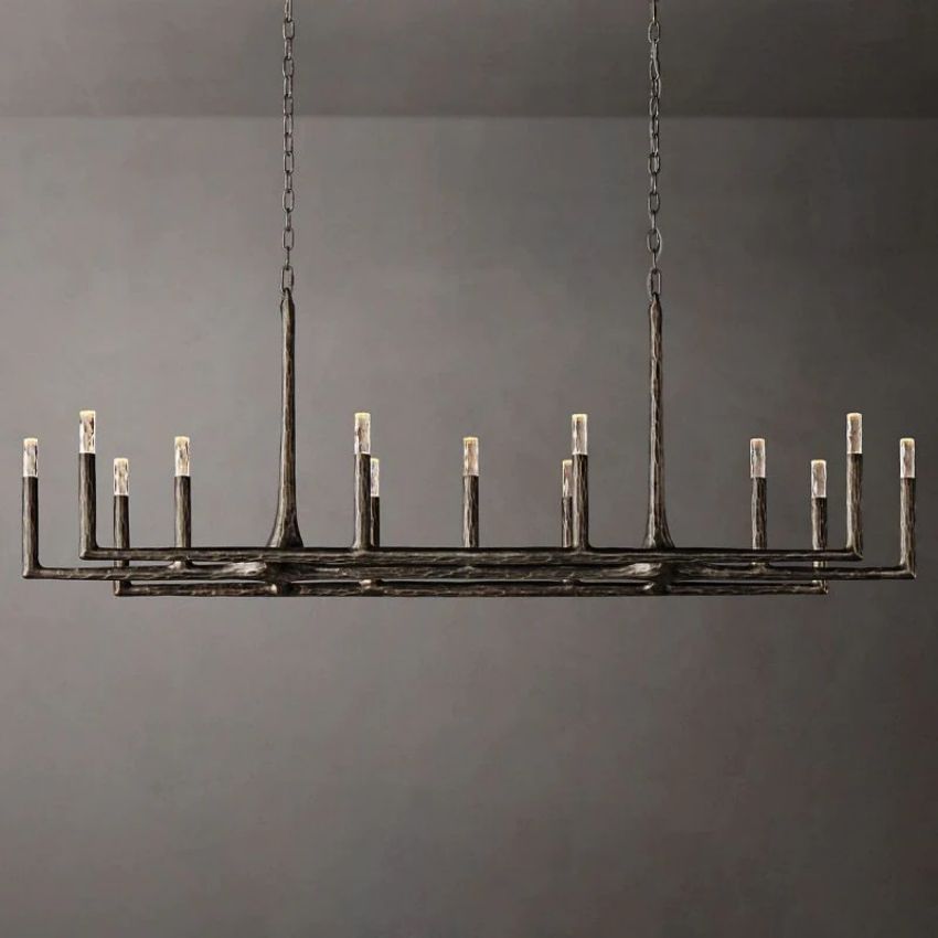 Thaddeus Artisan Forged Linear Chandelier 72"