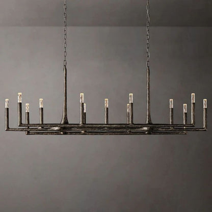 Thaddeus Artisan Forged Linear Chandelier 72"