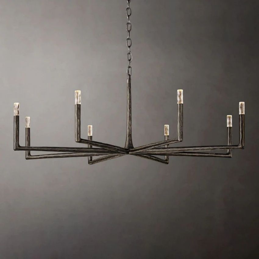 Thaddeus Artisan Forged Round Chandelier 60"