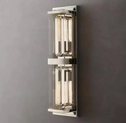 Savile Crystal Block Double Square Wall Sconce