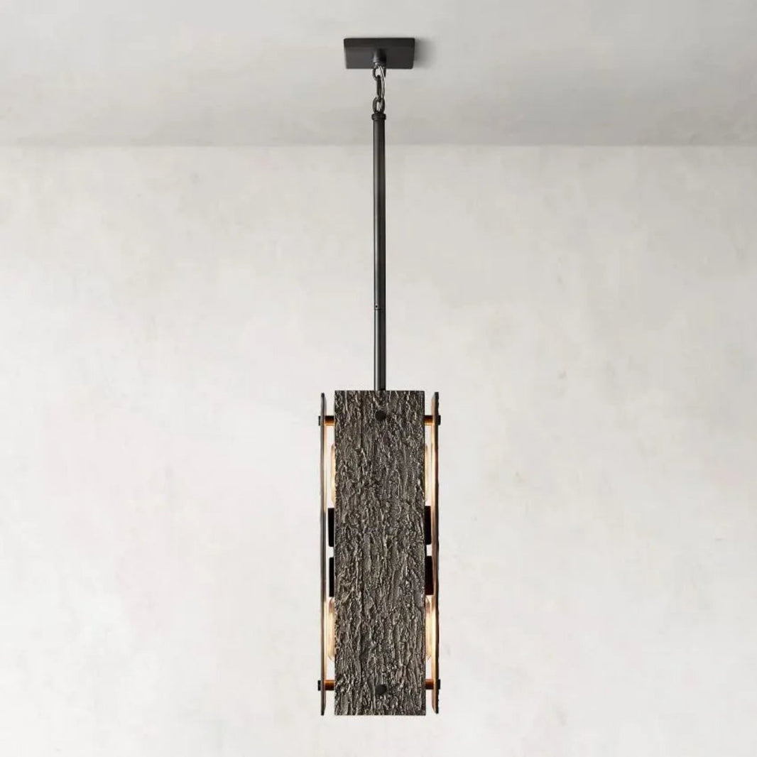 Vouvray Etched Metal Square Pendant Light