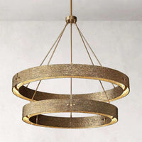 Vouvray Etched Metal Two-Tier Round Chandelier 60"