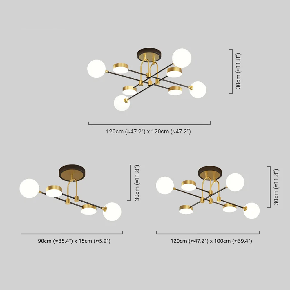 Modern Gold Chandelier Dimension