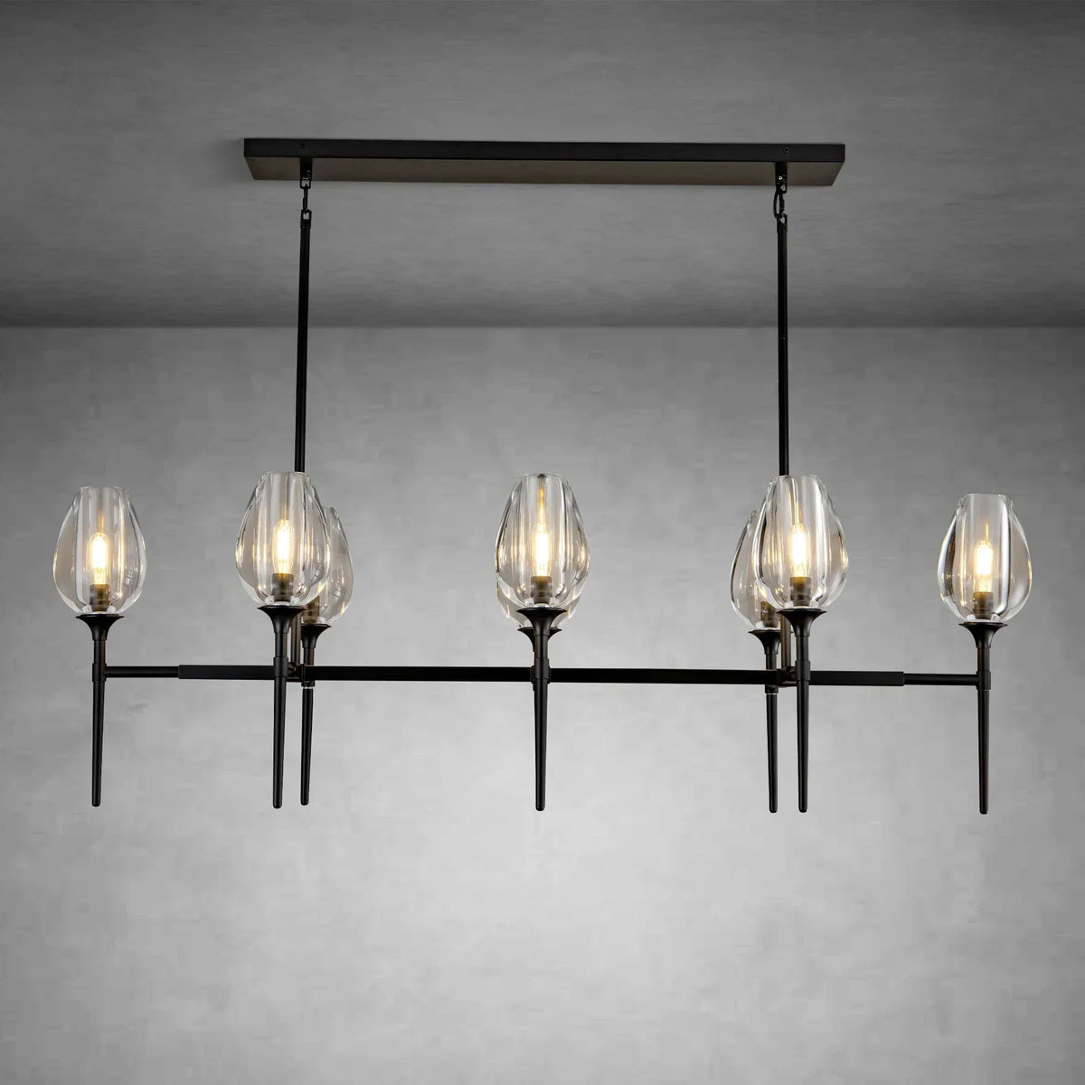 Modern Tulip Linear Chandelier for Dining Room and Bedroom