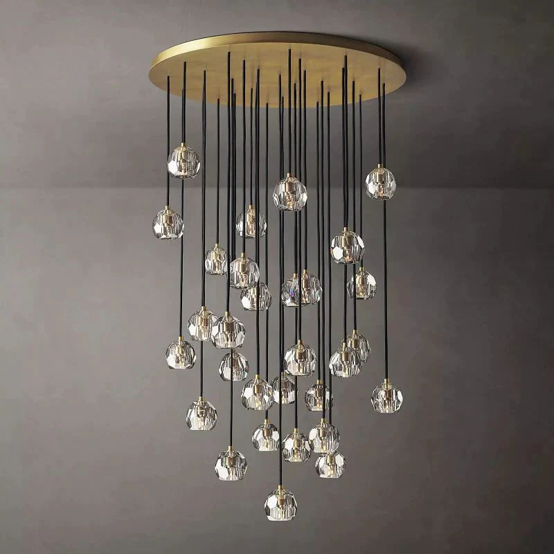 Boule De Radiant Crystal Cluster Chandelier 40"