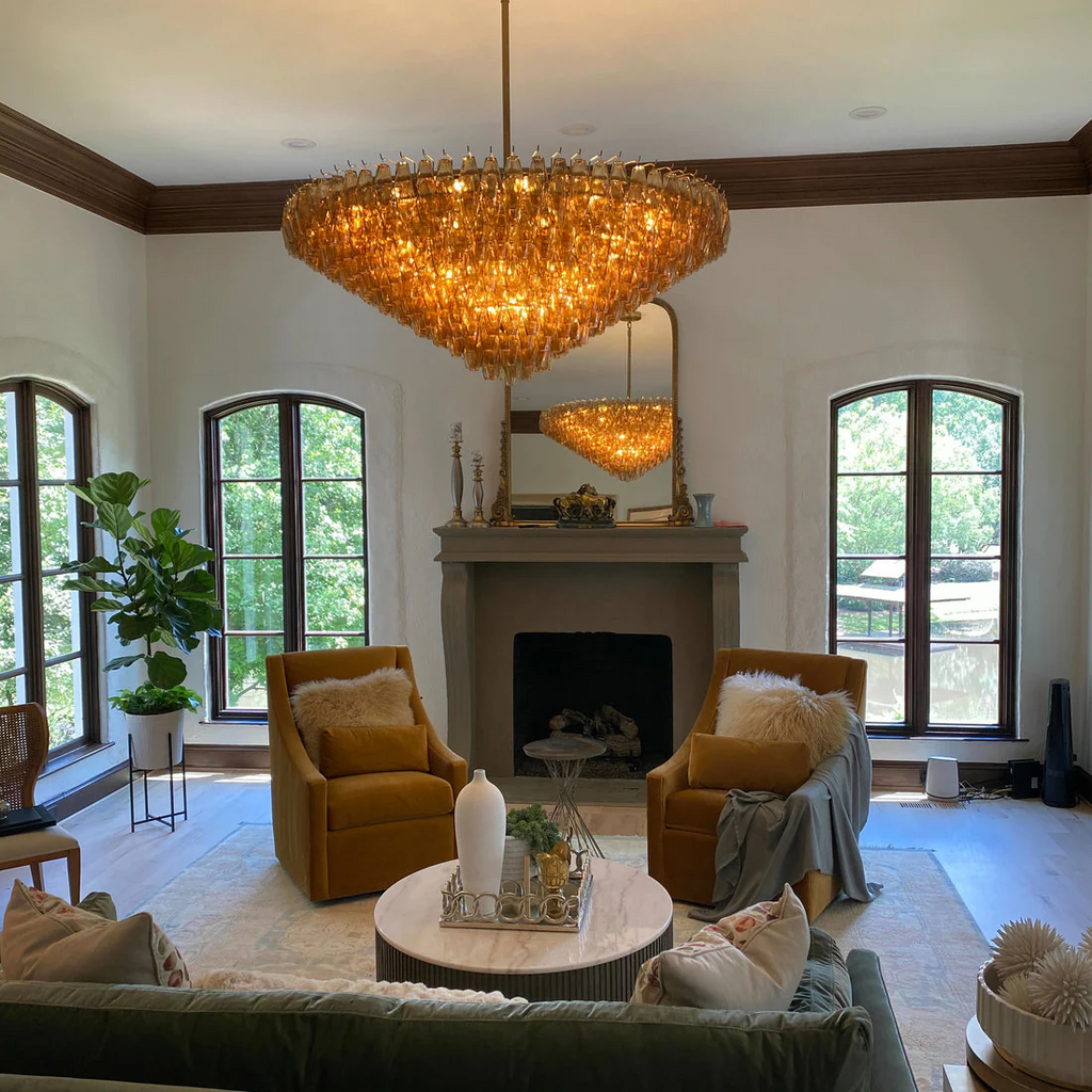 Chiara Murano Glass Tiered Round Chandelier 37"