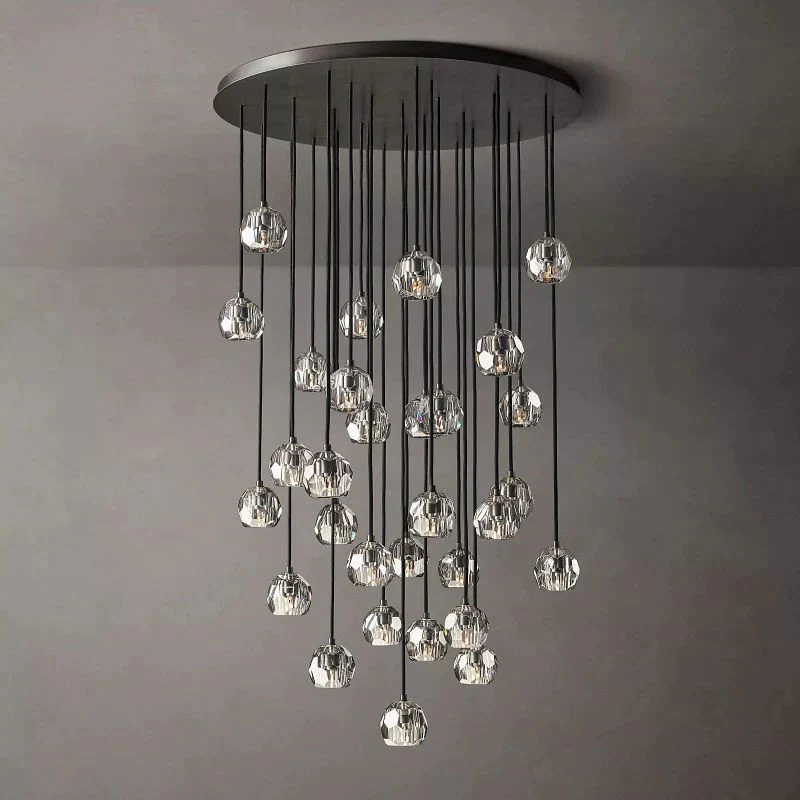 Boule De Radiant Crystal Cluster Chandelier 40"