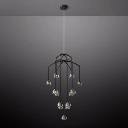 Hemisphere Delicate Crystal Round Chandelier 60"