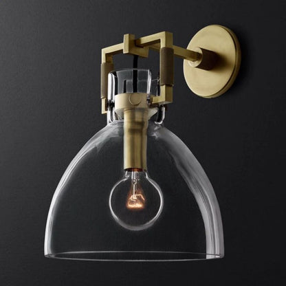 Machinist Glass Cloche Wall Sconce