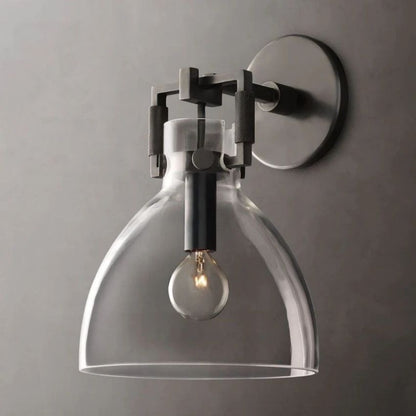 Machinist Glass Cloche Wall Sconce