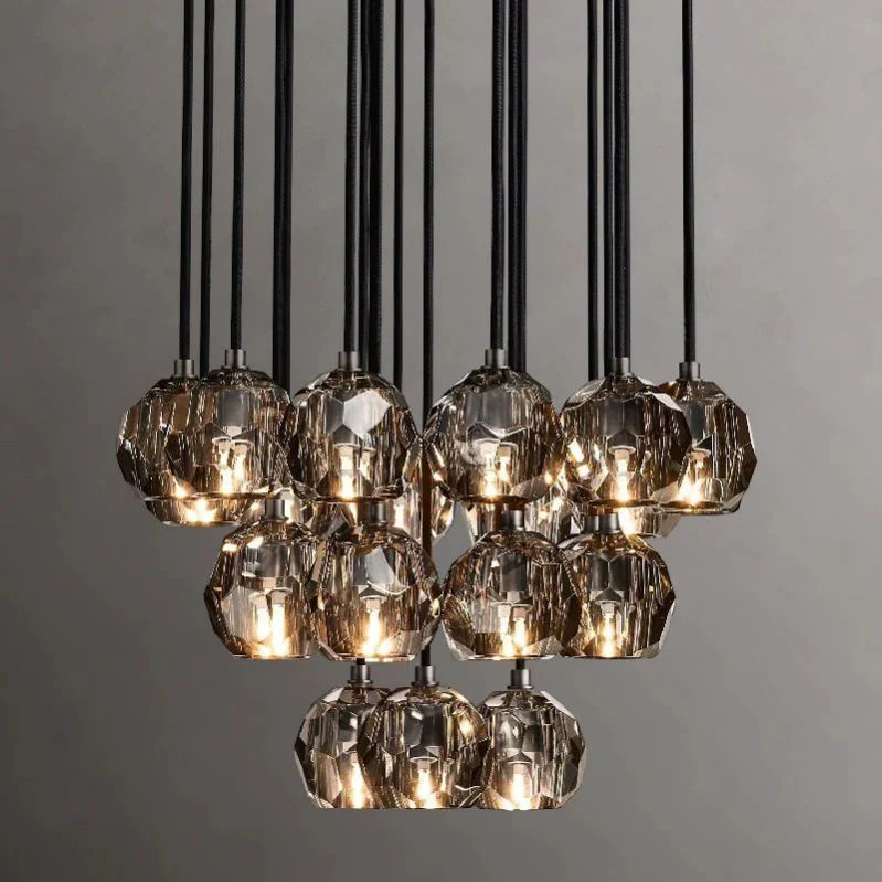 Boule De Radiant Crystal Cluster Chandelier 24"