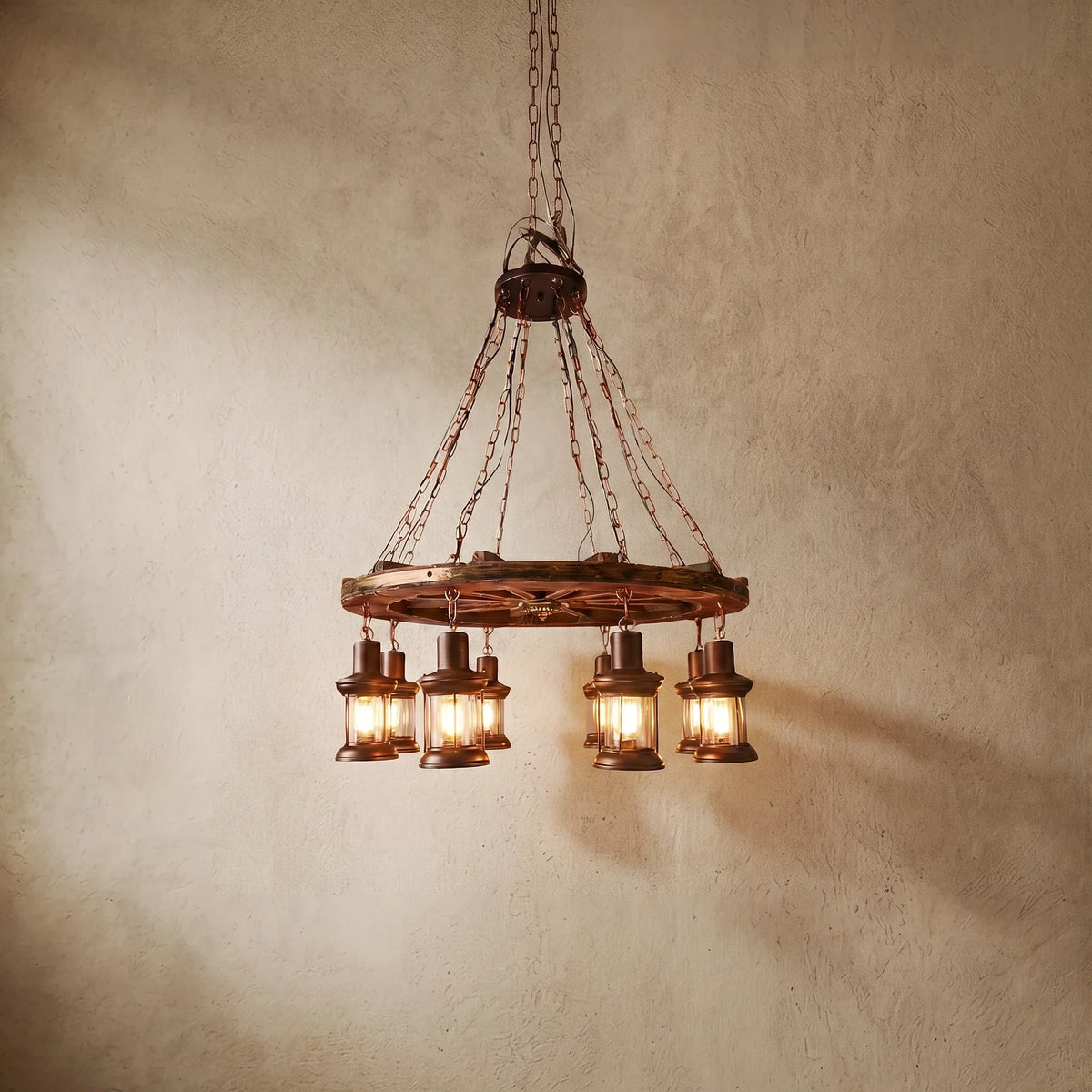 drainpangolin Irondale Vintage Rudder Pendant Light — Wood & Metal Industrial for Kitchen/Dining Room