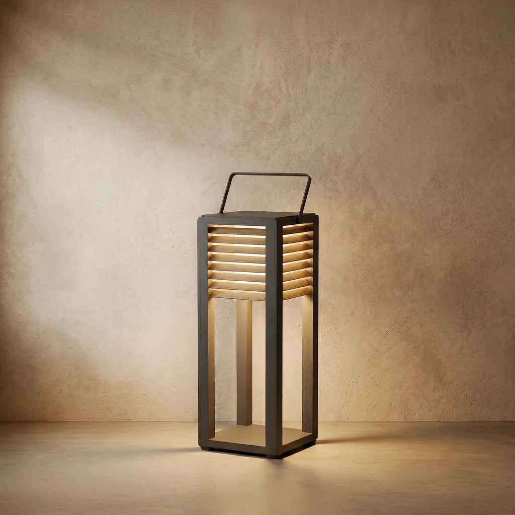 Irondale Solar Outdoor Floor Lamp – Black Lantern
