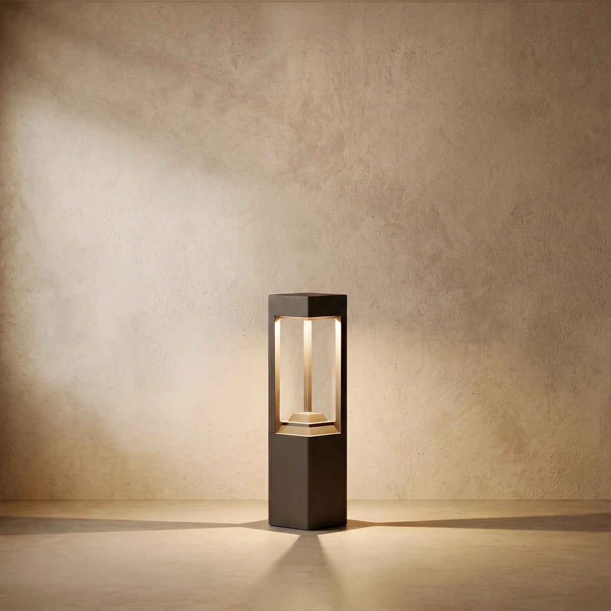 Arcato Modern Rectangular Solar Bollard Light