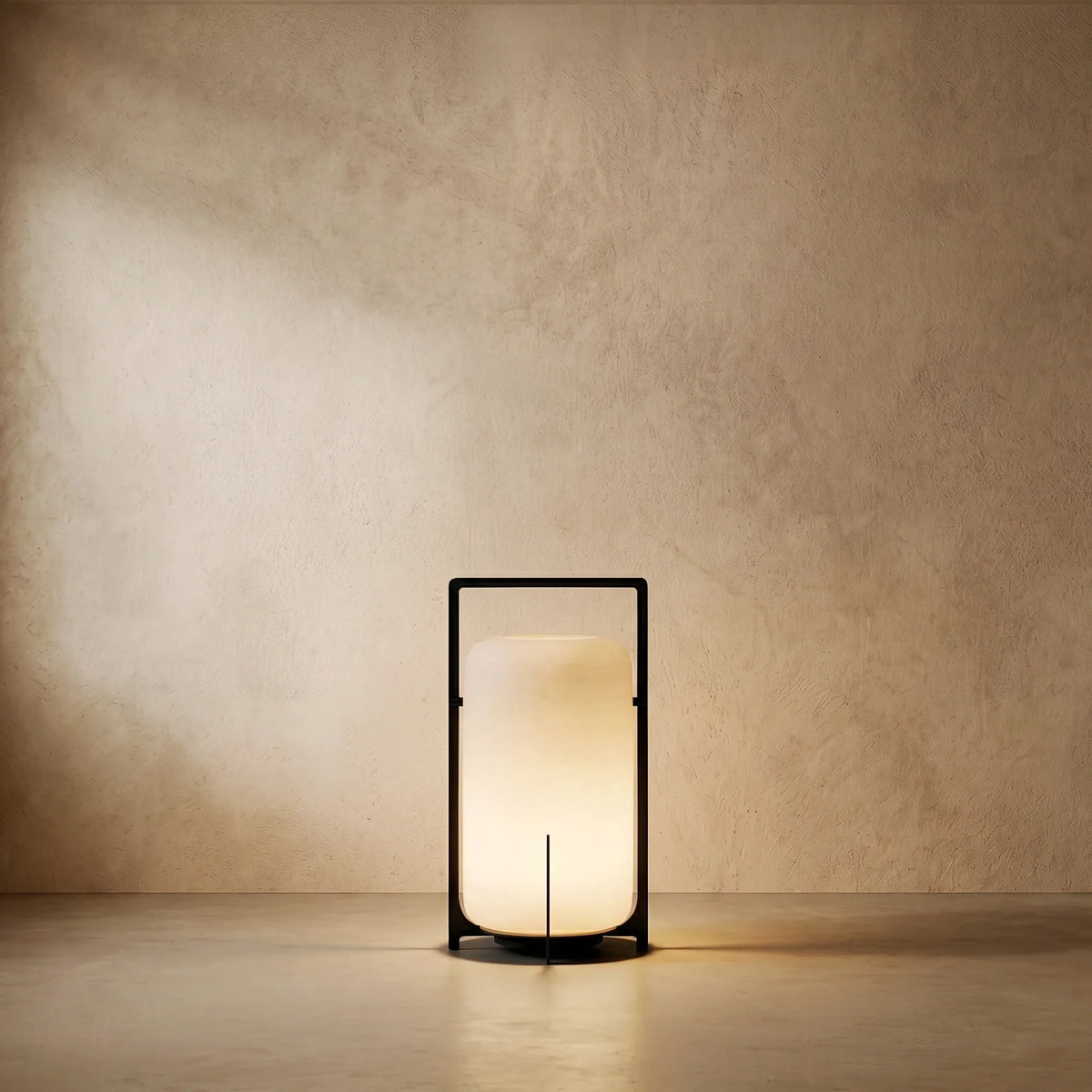 drainpangolin Lunara Modern Outdoor Solar Floor Lamp - Black Metal and Acrylic Cylindrical for Garden