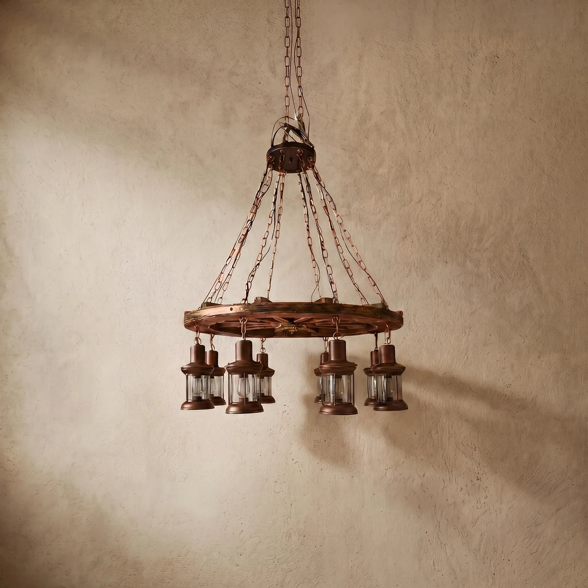 drainpangolin Irondale Vintage Rudder Pendant Light — Wood & Metal Industrial for Kitchen/Dining Room