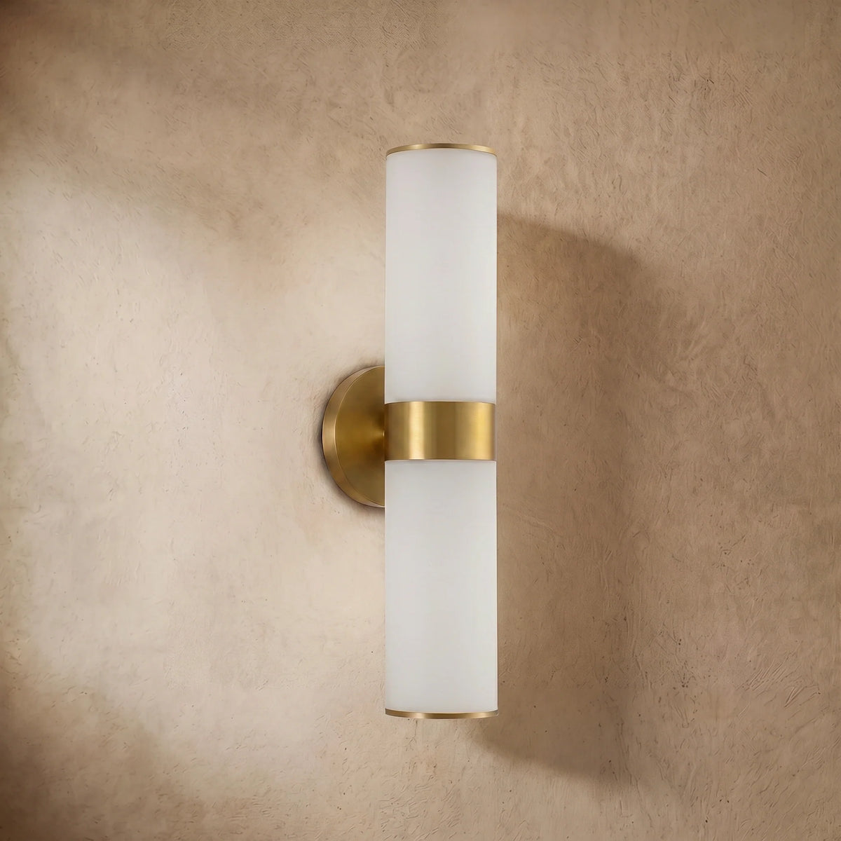 drainpangolin Excelis Royal Brass Wall Lamp - Metal Glass Cylinder for Living Room
