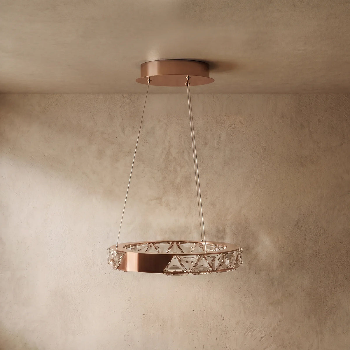 drainpangolin Excelis Rose Gold Crystal Chandelier – Exquisite Crystals with Warm Ambient Glow