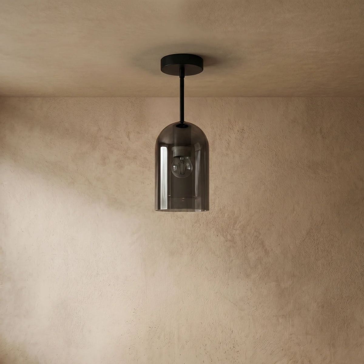 drainpangolin Modern Semi-Flush Ceiling Light Pendant Light - Clear Glass Cylinder