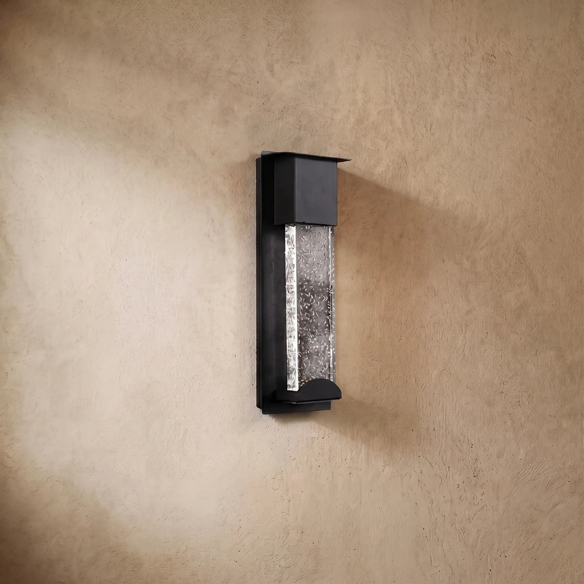 drainpangolin Arcato Modern Rectangle Outdoor Wall Lamp - Black Metal and Acrylic for Patio