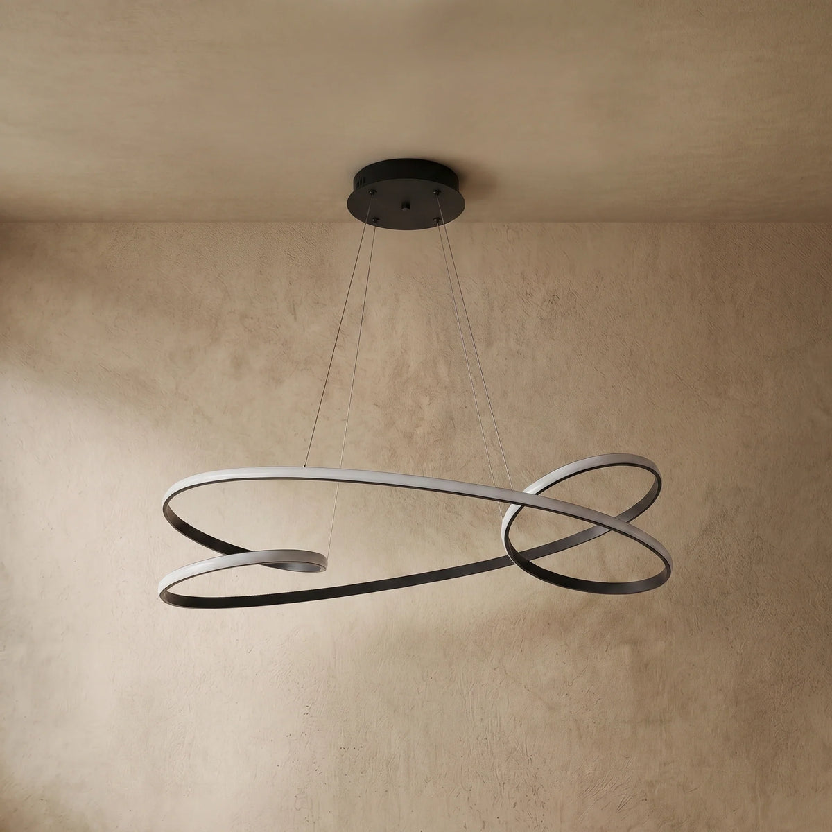 drainpangolin Arcato Modern LED Ring Pendant Light — Metal & Acrylic Minimalist for Dining Room