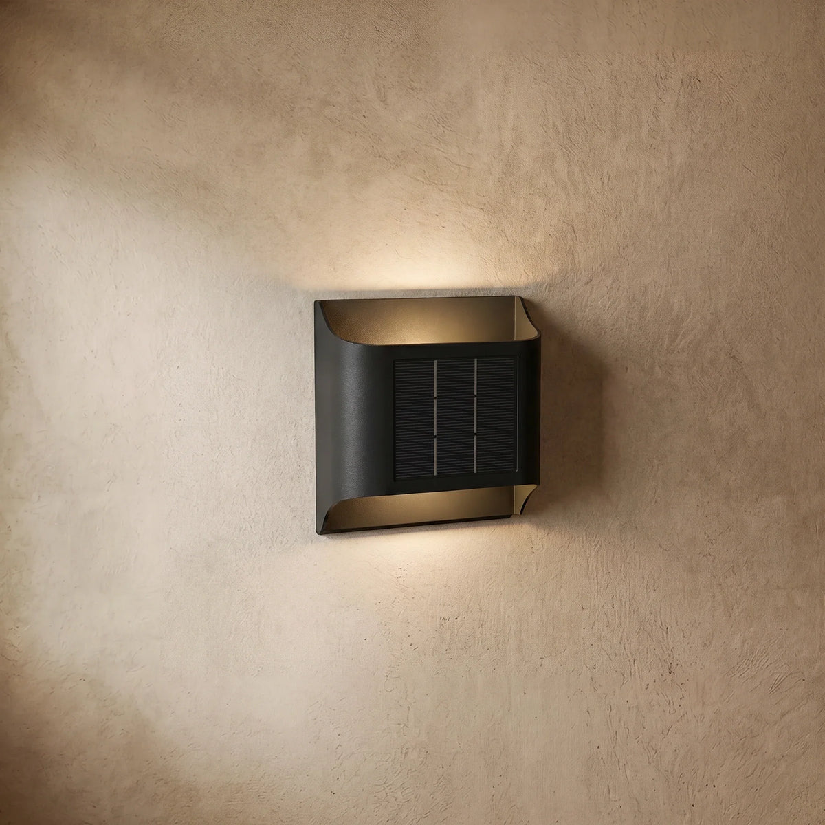 Irondale Modern Solar Sensor Wall Lamp – Black Metal