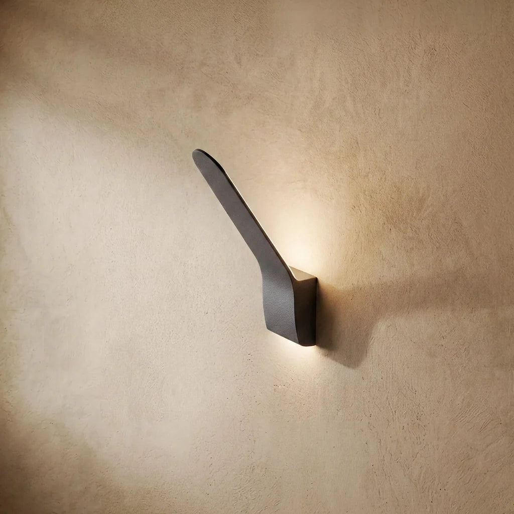 drainpangolin Arcato Modern Tilted Linear Outdoor Wall Lamp – Black Metal Light for Exterior Walls