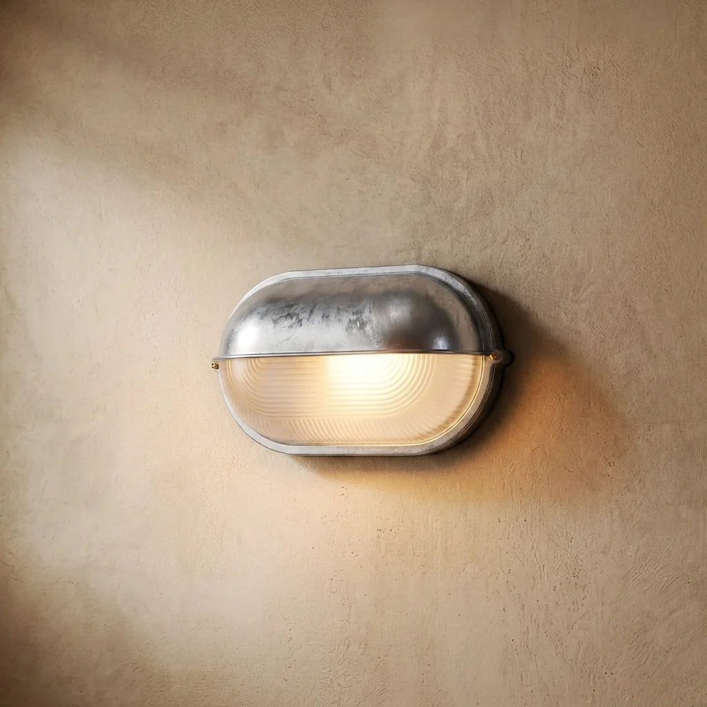 drainpangolin Irondale Modern Round Outdoor Wall Lamp Waterproof Metal for Courtyard