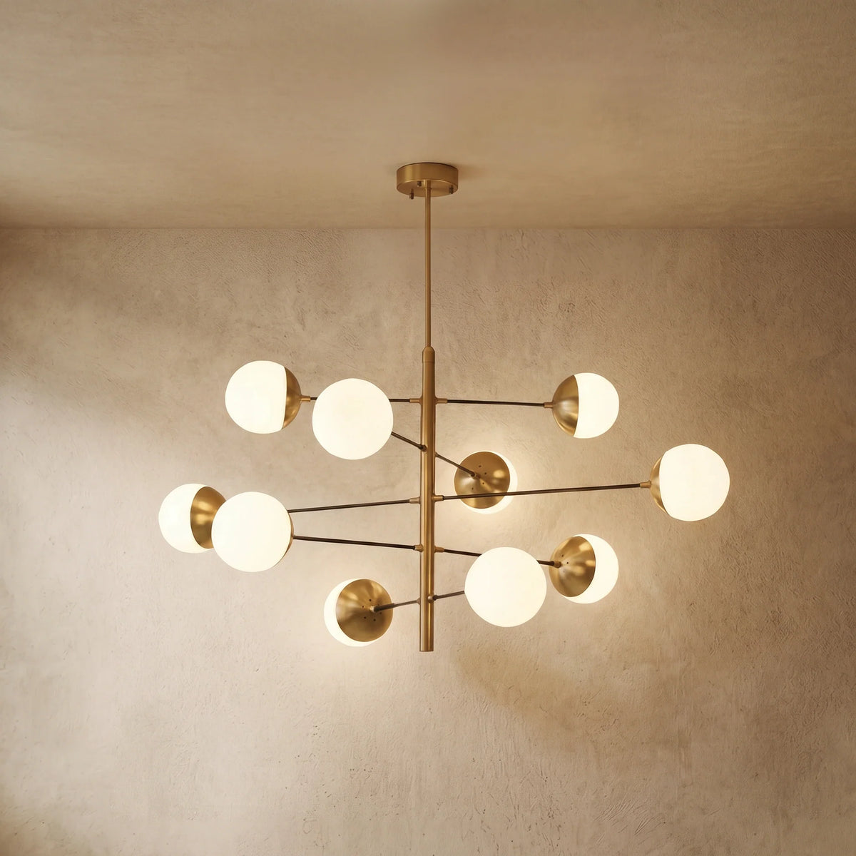 drainpangolin Nebula Nordic Gold Chandelier – Multi Globe Metal and Glass Light for Dining Room Bedroom