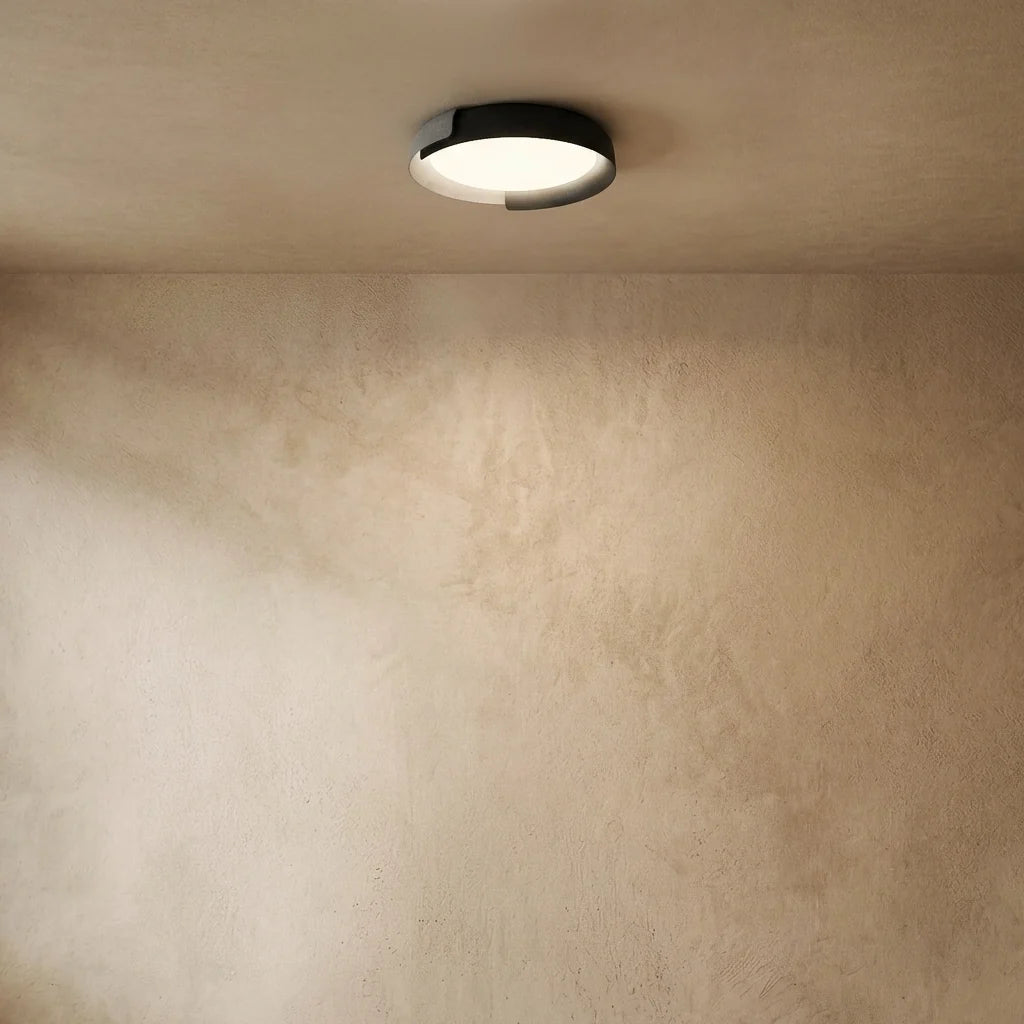 drainpangolin Embrace Modern Round Flush Mount Ceiling Light – Metal & Acrylic LED Fixture for Bedroom