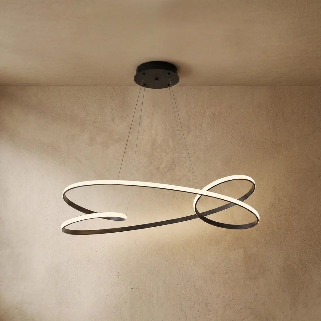 drainpangolin Arcato Modern LED Ring Pendant Light — Metal & Acrylic Minimalist for Dining Room