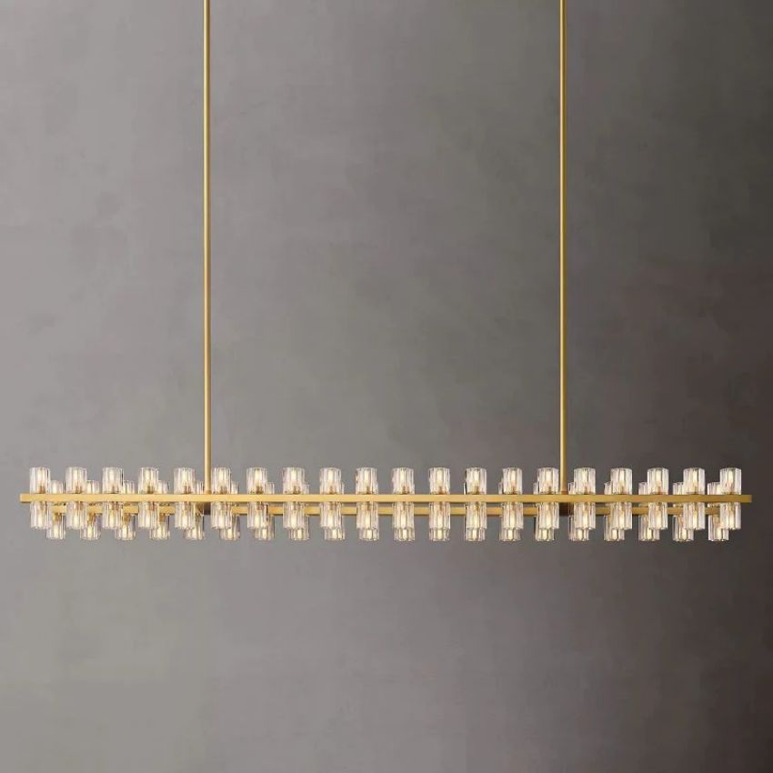 Arcachon Gear Crystal Rectangular Chandelier 72"