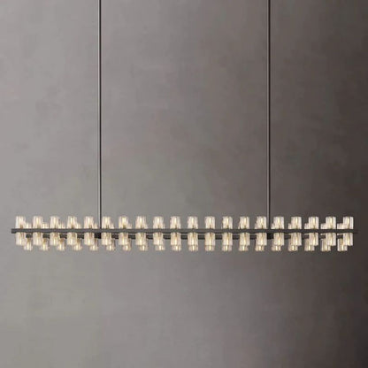 Arcachon Gear Crystal Rectangular Chandelier 72"