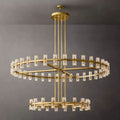 Arcachon Hexagon Crystal Two-Tier Round Chandelier 60"
