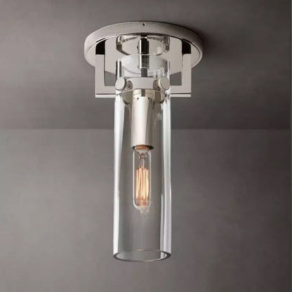 Machinist Glass Cylinder Flush Mount