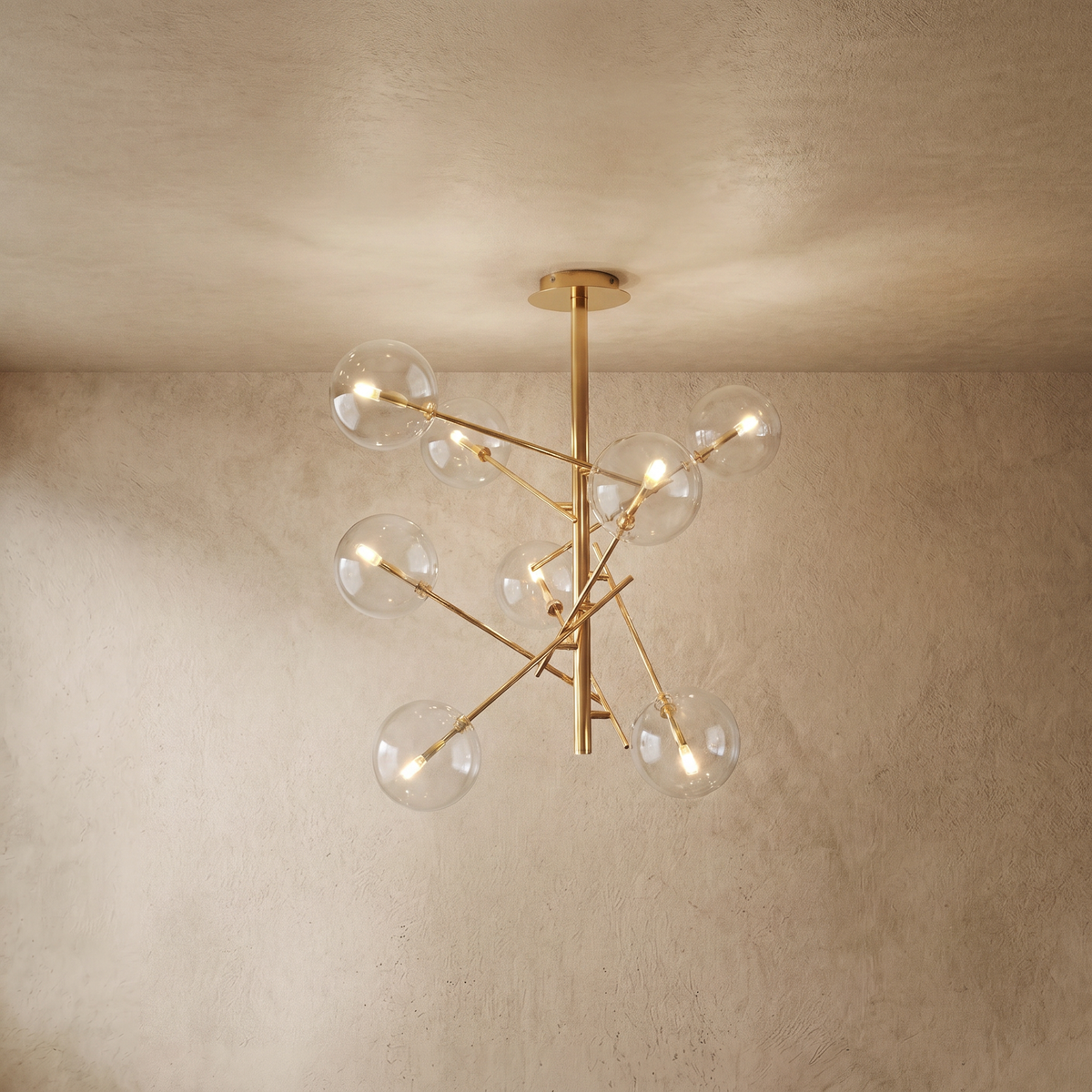 drainpangolin Nebula Designer Bubble Chandelier - Clear Glass & Metal Branch for Dining Room/Kitchen