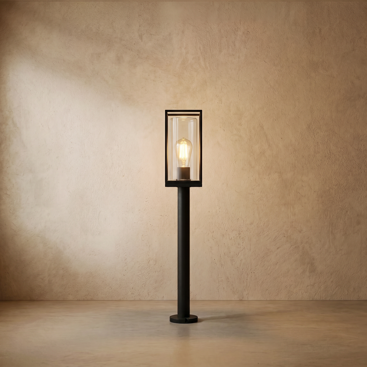 drainpangolin Irondale Industrial Modern Rectangular Outdoor Pathway Light - Black Metal for Courtyard