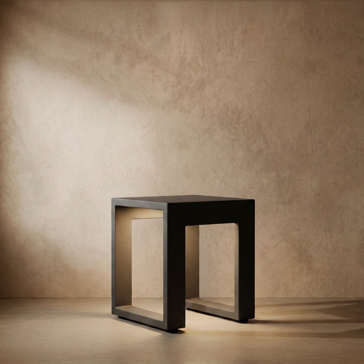 drainpangolin Modern Square Solar Floor Lamp - Weatherproof Black Metal for Terrace & Outdoor