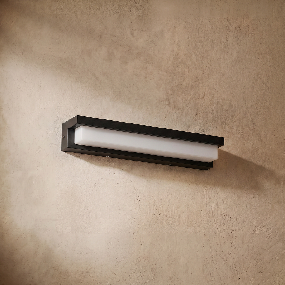 drainpangolin Arcato Modern Outdoor Wall Lamp - Black Metal & Acrylic Rectangular Design for Garden